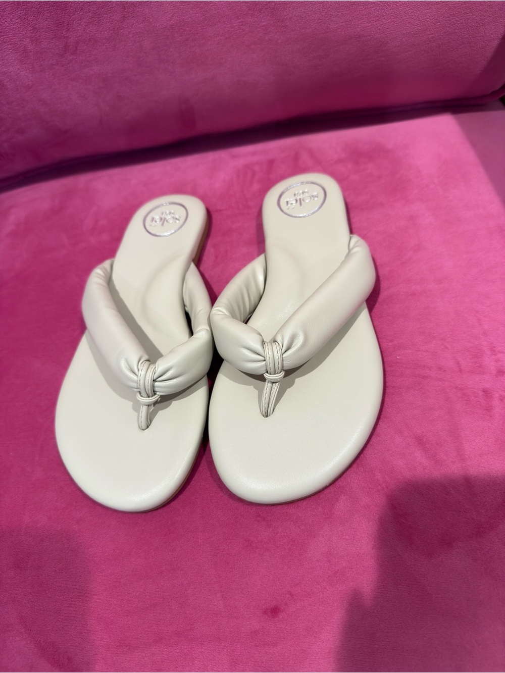 Women's Gigi Bistro Knotted Thong Sandals in Light Cream